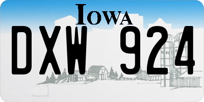 IA license plate DXW924