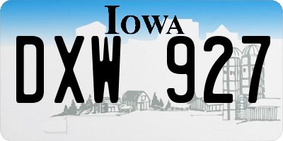 IA license plate DXW927