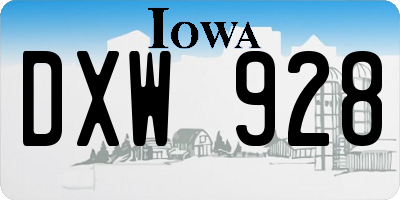 IA license plate DXW928