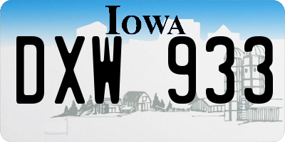 IA license plate DXW933
