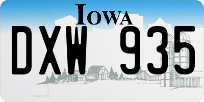 IA license plate DXW935