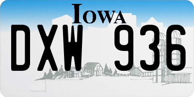 IA license plate DXW936