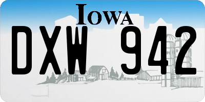 IA license plate DXW942