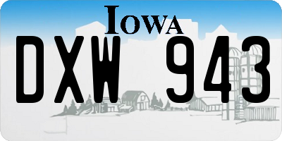 IA license plate DXW943