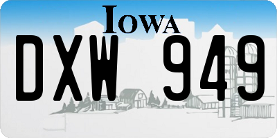 IA license plate DXW949