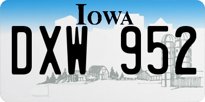IA license plate DXW952