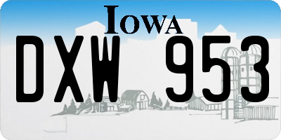 IA license plate DXW953