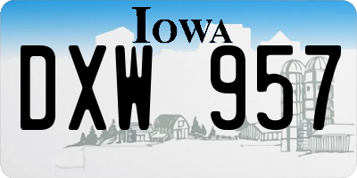 IA license plate DXW957