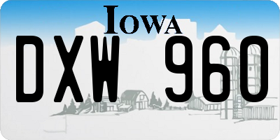 IA license plate DXW960