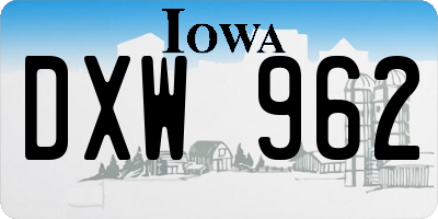 IA license plate DXW962