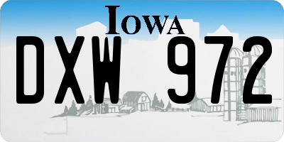 IA license plate DXW972