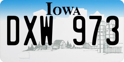 IA license plate DXW973