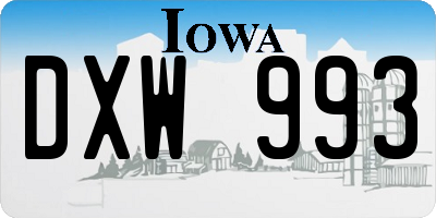 IA license plate DXW993