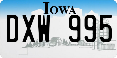 IA license plate DXW995