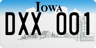 IA license plate DXX001