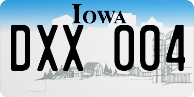 IA license plate DXX004