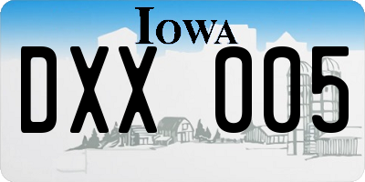 IA license plate DXX005