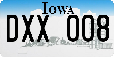 IA license plate DXX008