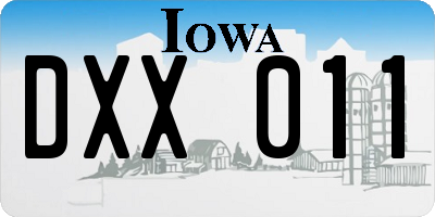 IA license plate DXX011