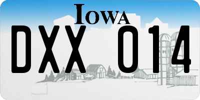 IA license plate DXX014