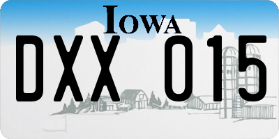 IA license plate DXX015
