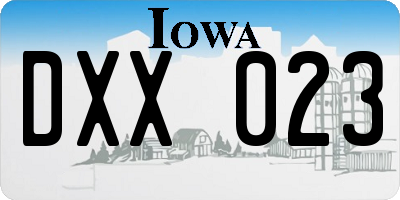IA license plate DXX023
