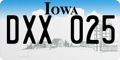 IA license plate DXX025