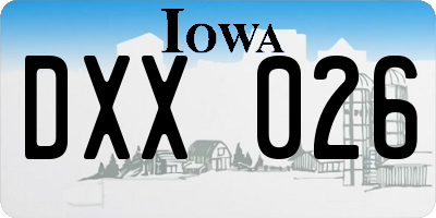 IA license plate DXX026