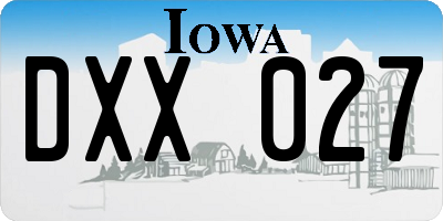 IA license plate DXX027