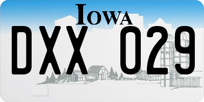 IA license plate DXX029