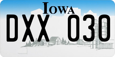 IA license plate DXX030