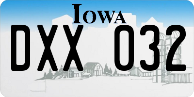 IA license plate DXX032