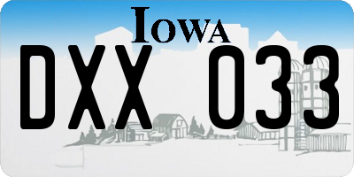 IA license plate DXX033