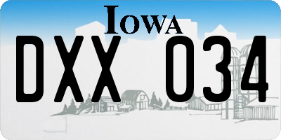 IA license plate DXX034