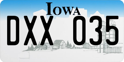 IA license plate DXX035