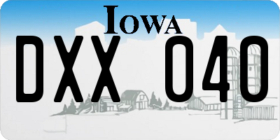 IA license plate DXX040