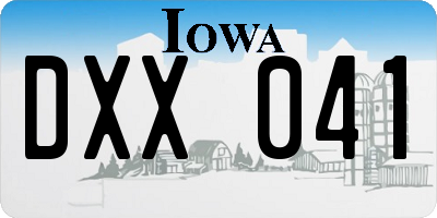 IA license plate DXX041