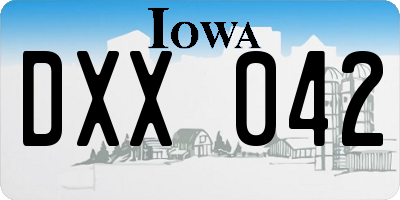 IA license plate DXX042