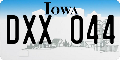 IA license plate DXX044