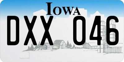 IA license plate DXX046