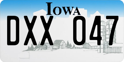 IA license plate DXX047