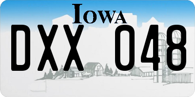 IA license plate DXX048