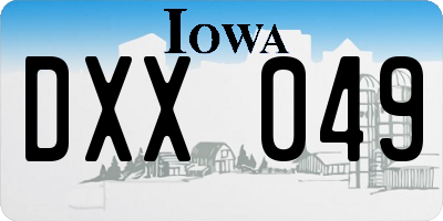 IA license plate DXX049