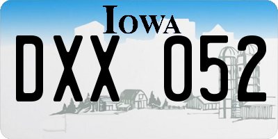 IA license plate DXX052