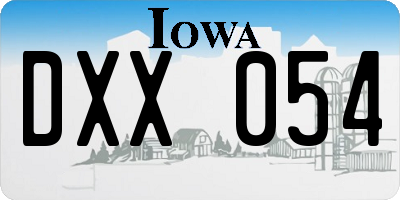 IA license plate DXX054