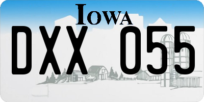 IA license plate DXX055
