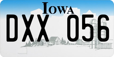 IA license plate DXX056