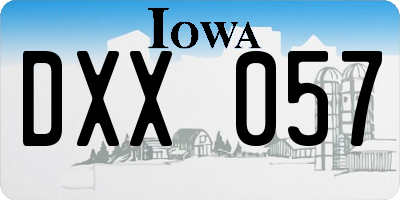 IA license plate DXX057