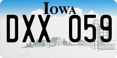 IA license plate DXX059