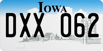 IA license plate DXX062